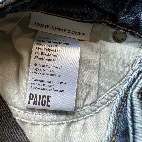 Paige Jimmy Jimmy Skinny Maxwell Medium Wash Jeans Sz 28 - Picture 9 of 11